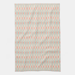 Pastel Ikat Coral Aqua design Keukenhanddoeken
