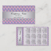 Pastel Ikat ZigZag Pocket 2019 Kalender Visitekaartje (Voorkant / Achterkant)
