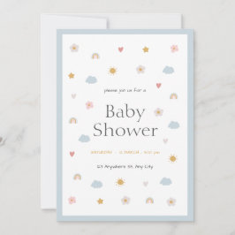 Pastel Illustratief Baby shower Kaart
