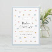 Pastel Illustratief Baby shower Kaart (Staand voorkant)
