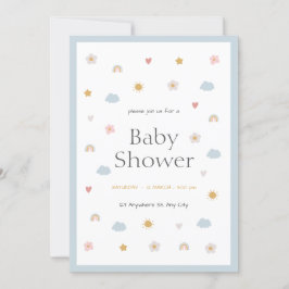 Pastel Illustratief Baby shower Kaart