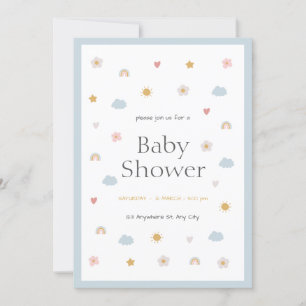 Pastel Illustratief Baby shower Kaart