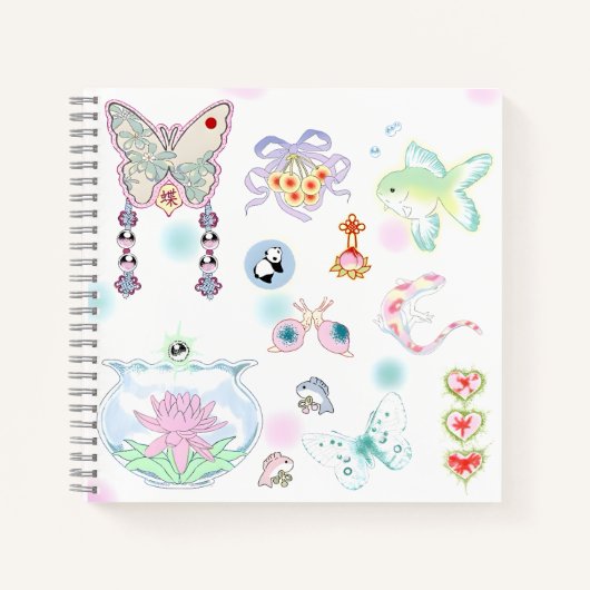 Pastel illustratieset notitieboek (Voorkant)
