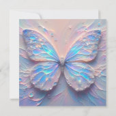 Pastel Impasto Modern Butterfly Wedding Uitnodigin Kaart (Achterkant)