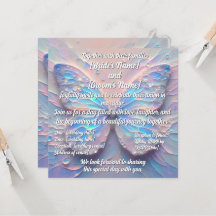 Pastel Impasto Modern Butterfly Wedding Uitnodigin