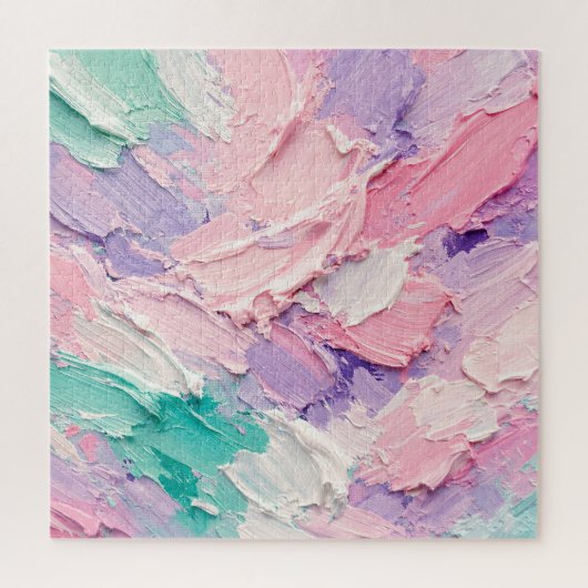 Pastel Impasto Penselen Abstract Legpuzzel (Verticaal)