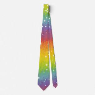 Pastel Impressionist Rainbow Sparkle Celebration Stropdas