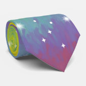 Pastel Impressionist Rainbow Sparkle Celebration Stropdas (Opgerold)