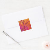 Pastel impressionistische sneeuwscène vierkante sticker (Envelop)
