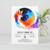 Pastel in de Bossen Fox Verjaardagsfeestje Kaart (Staand voorkant)