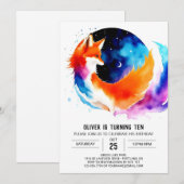 Pastel in de Bossen Fox Verjaardagsfeestje Kaart (Voorkant / Achterkant)