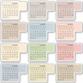 Pastel Index Tabs Maandelijkse Generieke Agenda Ka Sticker (Voorkant)