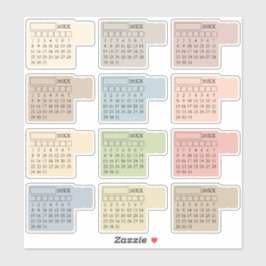 Pastel Index Tabs Maandelijkse Generieke Agenda Ka Sticker