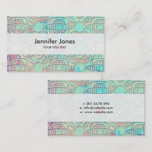 Pastel Infinite Celtic Knot Pattern Visitekaartje (Voorkant / Achterkant)