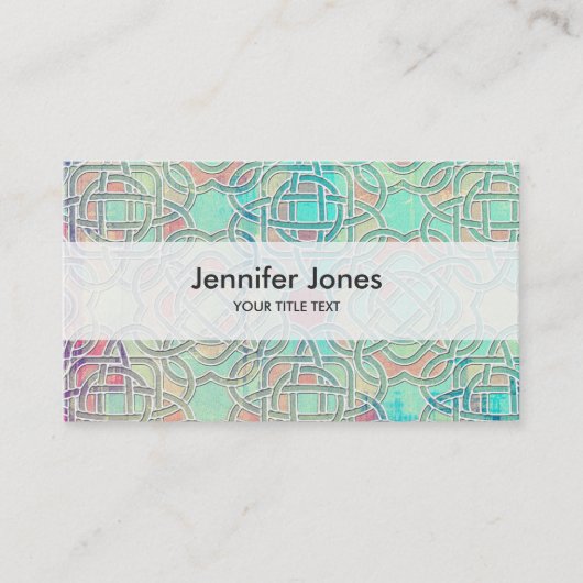 Pastel Infinite Celtic Knot Pattern Visitekaartje (Voorkant)