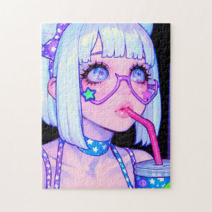 Pastel Internet Girl Star Bril Legpuzzel