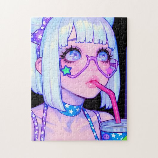 Pastel Internet Girl Star Bril Legpuzzel (Verticaal)