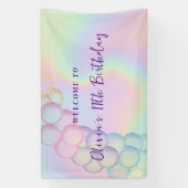 Pastel Iridescent Ballon Arch Birthday Welkom Spandoek (Verticaal)