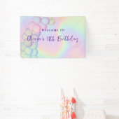 Pastel Iridescent Ballon Arch Birthday Welkom Spandoek (Insitu)