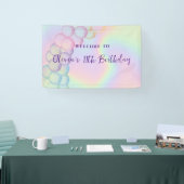 Pastel Iridescent Ballon Arch Birthday Welkom Spandoek (Beurs)