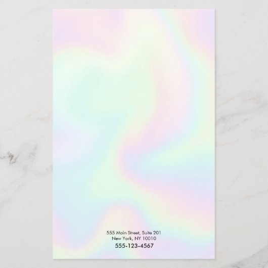 Pastel Iridescent Calligraphy Salon Service Menu (Achterkant)