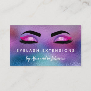 Pastel Iridescent Folie Eyelash Extensions Visitekaartje