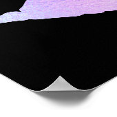 Pastel Iridescent Folie Lipstick Kus op Zwart Poster (Hoek)