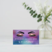 Pastel Iridescent Gold Eyelash Extensions Visitekaartje (Staand voorkant)