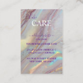 Pastel Iridescent Marble Cake Care  Visitekaartje (Achterkant)