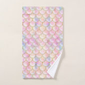 Pastel Iridescent Mermaid Scales Patroon Bad Handdoek (Handdoek)