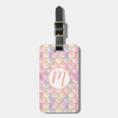 Pastel Iridescent Mermaid Scales Patroon Bagagelabel (Voorkant verticaal)