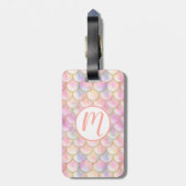 Pastel Iridescent Mermaid Scales Patroon Bagagelabel (Achterkant verticaal)