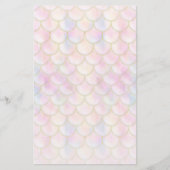 Pastel Iridescent Mermaid Scales Patroon Briefpapier (Voorkant)