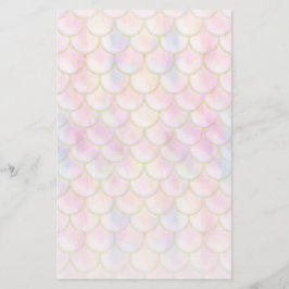 Pastel Iridescent Mermaid Scales Patroon Briefpapier
