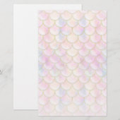 Pastel Iridescent Mermaid Scales Patroon Briefpapier (Voorkant / Achterkant)