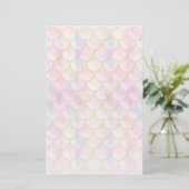 Pastel Iridescent Mermaid Scales Patroon Briefpapier (Staand voorkant)