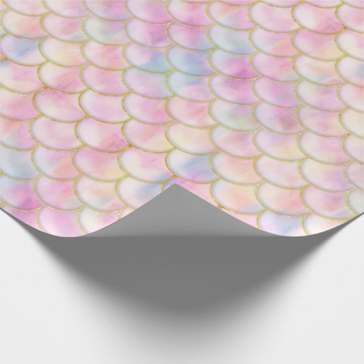 Pastel Iridescent Mermaid Scales Patroon Cadeaupapier (Hoek)