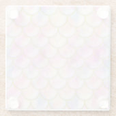 Pastel Iridescent Mermaid Scales Patroon Glazen Onderzetter (Achterkant)