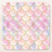 Pastel Iridescent Mermaid Scales Patroon Kartonnen Onderzetters (Voorkant)