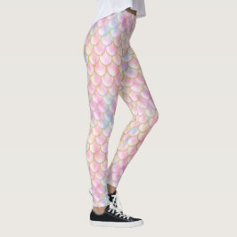 Pastel Iridescent Mermaid Scales Patroon Leggings