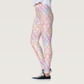 Pastel Iridescent Mermaid Scales Patroon Leggings (Links)
