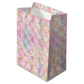 Pastel Iridescent Mermaid Scales Patroon Medium Cadeauzakje (Voorkant Gekanteld)