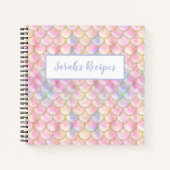 Pastel Iridescent Mermaid Scales Patroon Notitieboek (Voorkant)