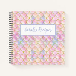 Pastel Iridescent Mermaid Scales Patroon Notitieboek