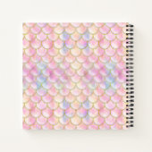 Pastel Iridescent Mermaid Scales Patroon Notitieboek (Achterkant)