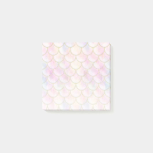 Pastel Iridescent Mermaid Scales Patroon Post-it® Notes (Voorkant)