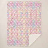 Pastel Iridescent Mermaid Scales Patroon Sherpa Deken (Voorkant)