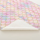 Pastel Iridescent Mermaid Scales Patroon Sherpa Deken (3/4)