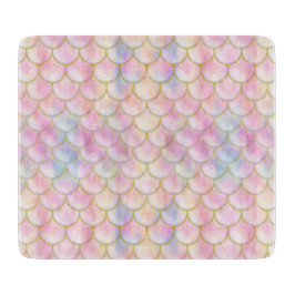 Pastel Iridescent Mermaid Scales Patroon Snijplank