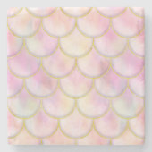 Pastel Iridescent Mermaid Scales Patroon Stenen Onderzetter (Voorkant)